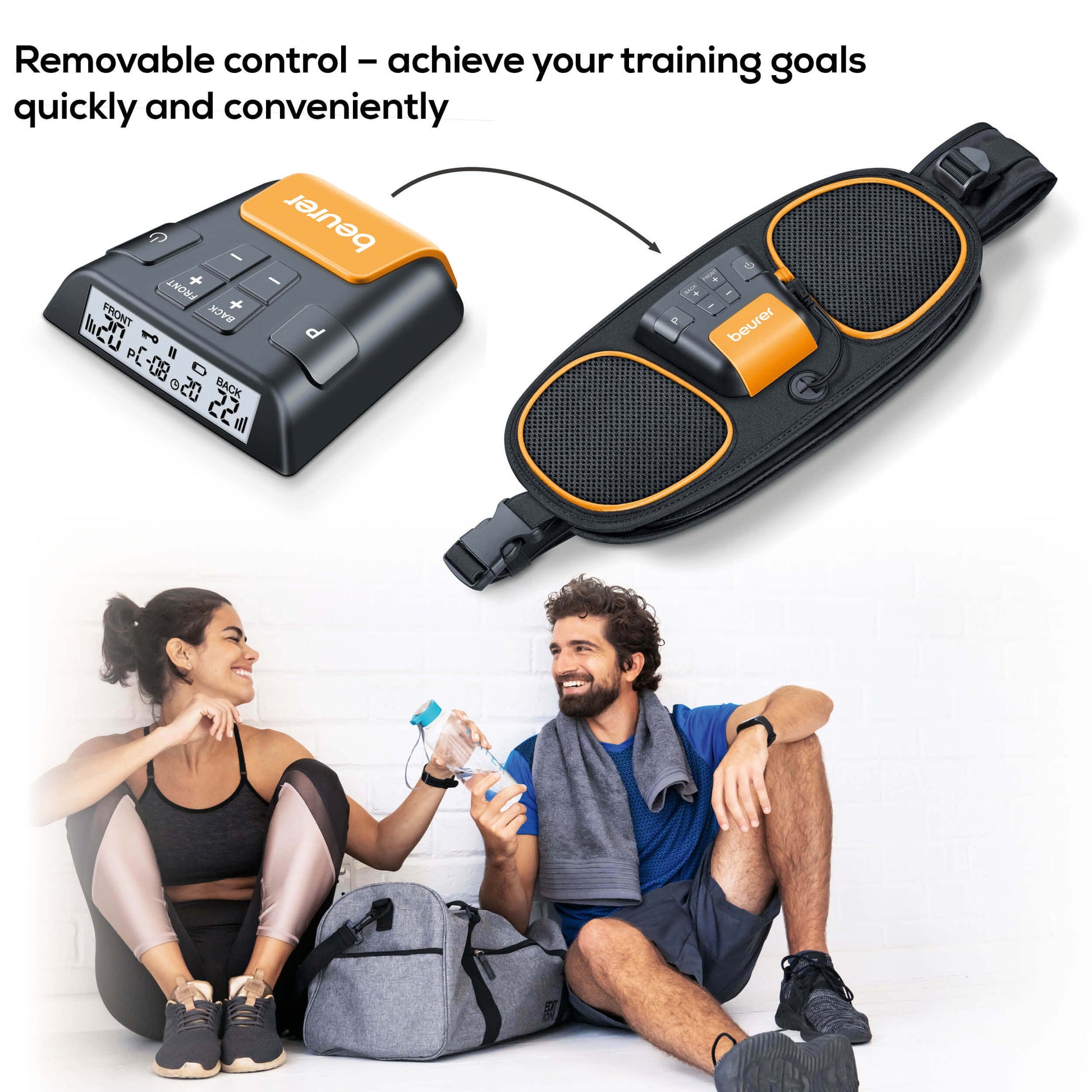 Beurer EM 39 2-in-1 Abdomen & Back Muscle Toning Belt for Core Strength