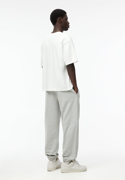 Pull&Bear Men's Light Grey Fleece Sweatpants - Comfortable Tapered Fit Joggers