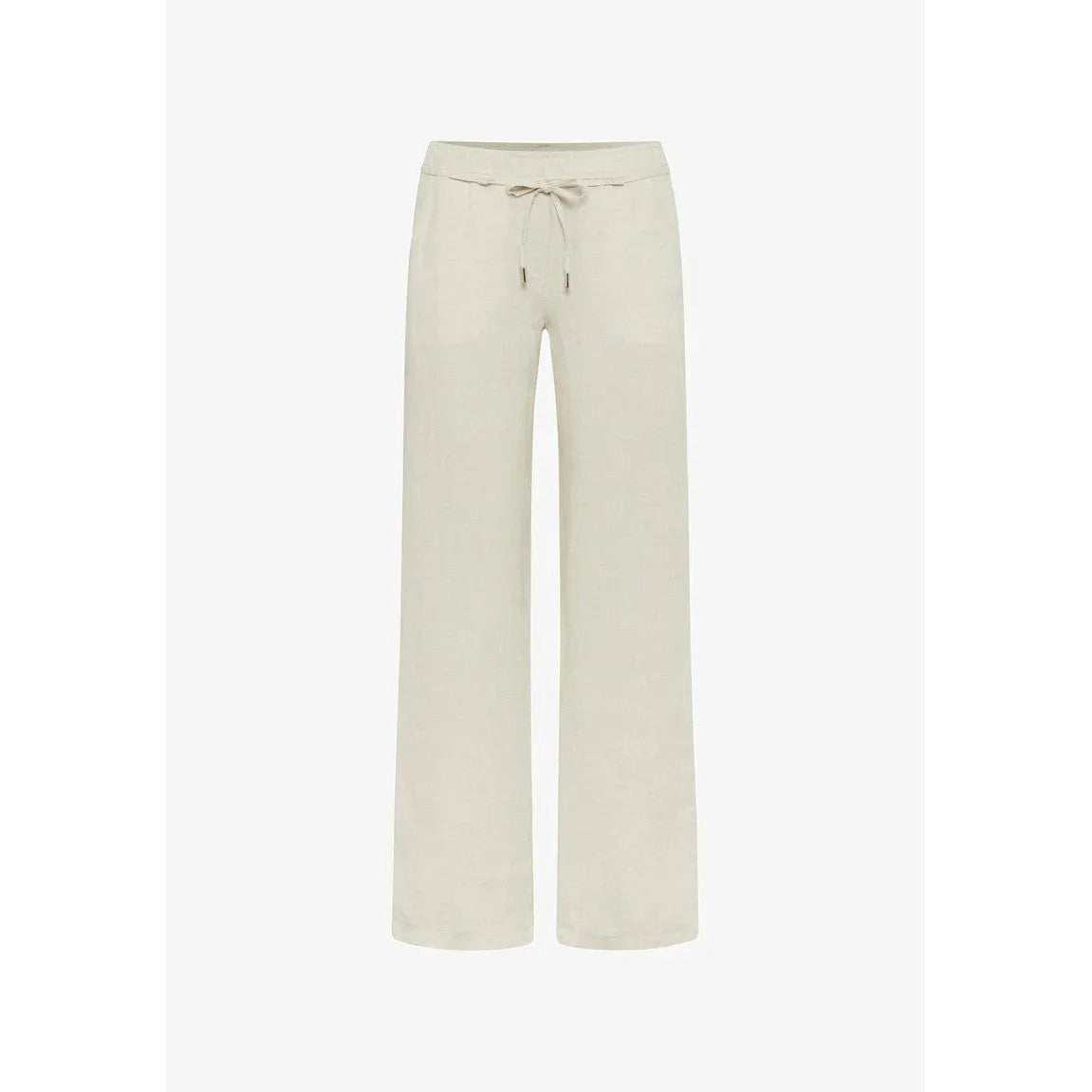 BRAX Farina Light Beige Linen Trousers - Elastic Waist, Straight Leg - Gomix Brands Outlet