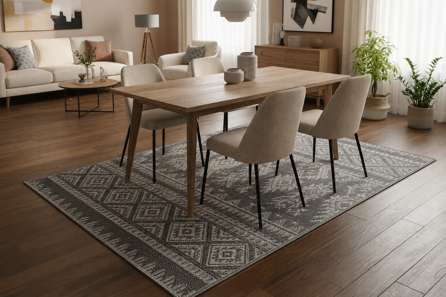 Geometric Rug Woven Indoor & Outdoor Rug