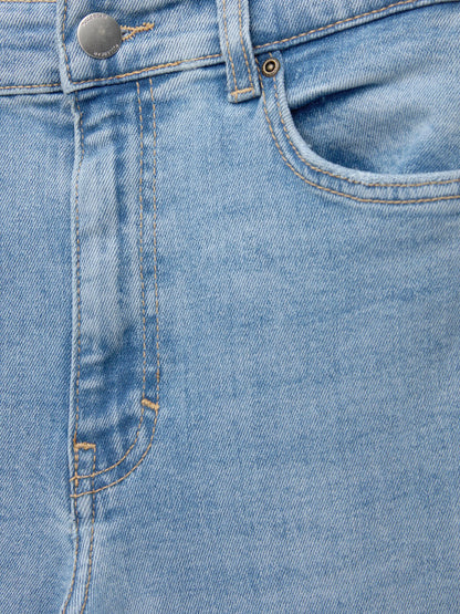 Pull&Bear Women's High-Waist Flared Blue Denim Jeans with Comfortable Fit - Gomix Brands Outlet