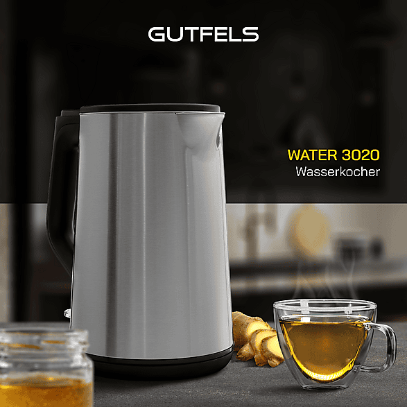 GUTFELS WATER 3020 Electric Kettle Stainless Steel 1.5L