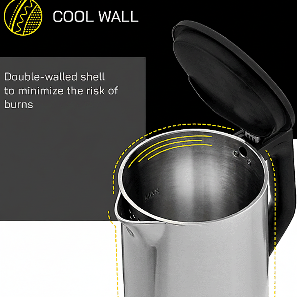 GUTFELS WATER 3020 Electric Kettle Stainless Steel 1.5L