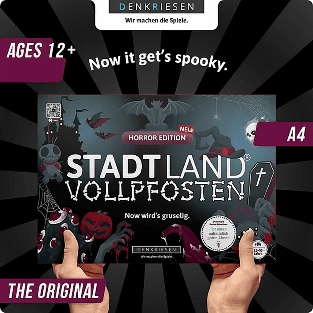 DENKRIESEN Stadt Land Vollpfosten Horror Edition Party Board Game