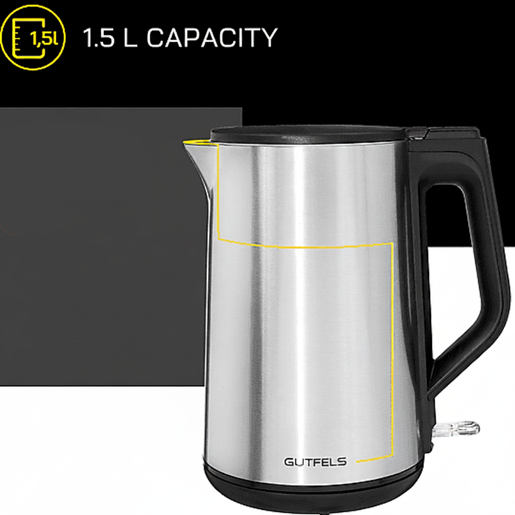 GUTFELS WATER 3020 Electric Kettle Stainless Steel 1.5L