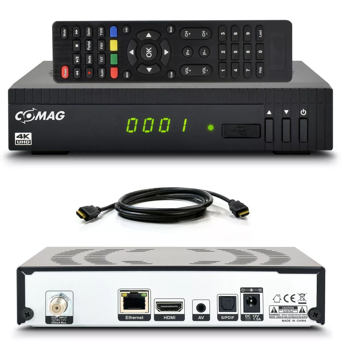 Comag SL30T2 FullHD HEVC Digital DVBT/T2 Receiver Black