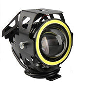 DREAMIZER U7 LED Motorcycle Headlights: White Angel Eye Halo Fog Lights, Dual Pack