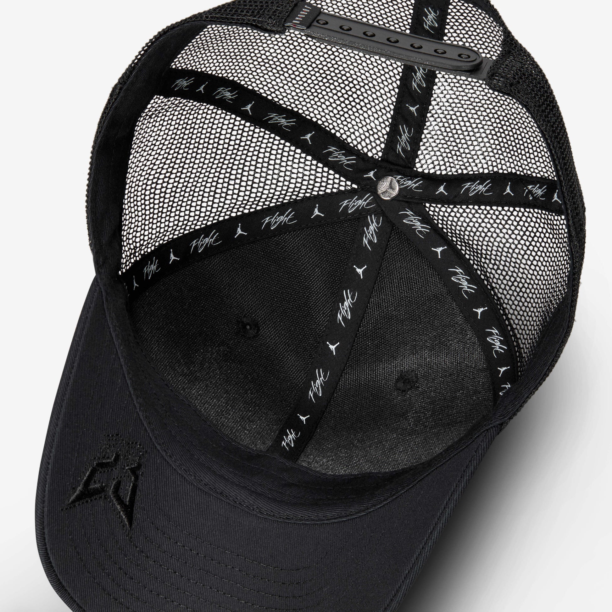 Jordan Rise Structured Trucker Cap Black White Adjustable Breathable Mesh Hat