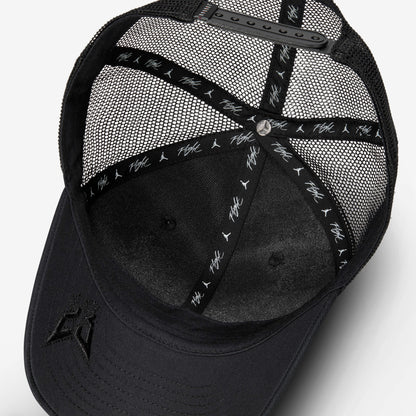 Jordan Rise Structured Trucker Cap Black White Adjustable Breathable Mesh Hat