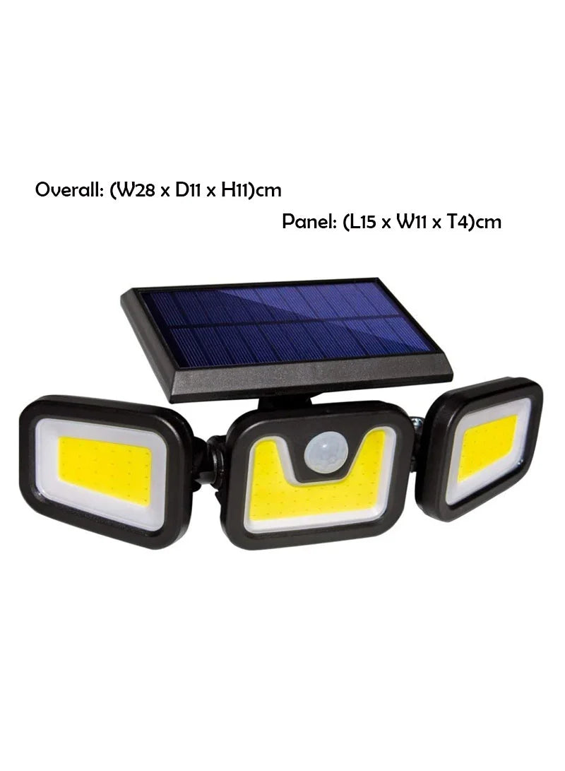 Triple-Head Solar Motion Sensor Light 1752B 103 COB LED 2400 mAh