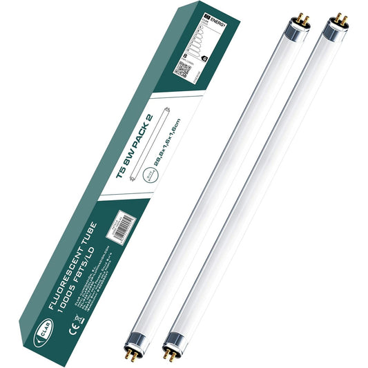 CLAR Mini T5 Fluorescent Tube 8W G5 Base 2-Pack
