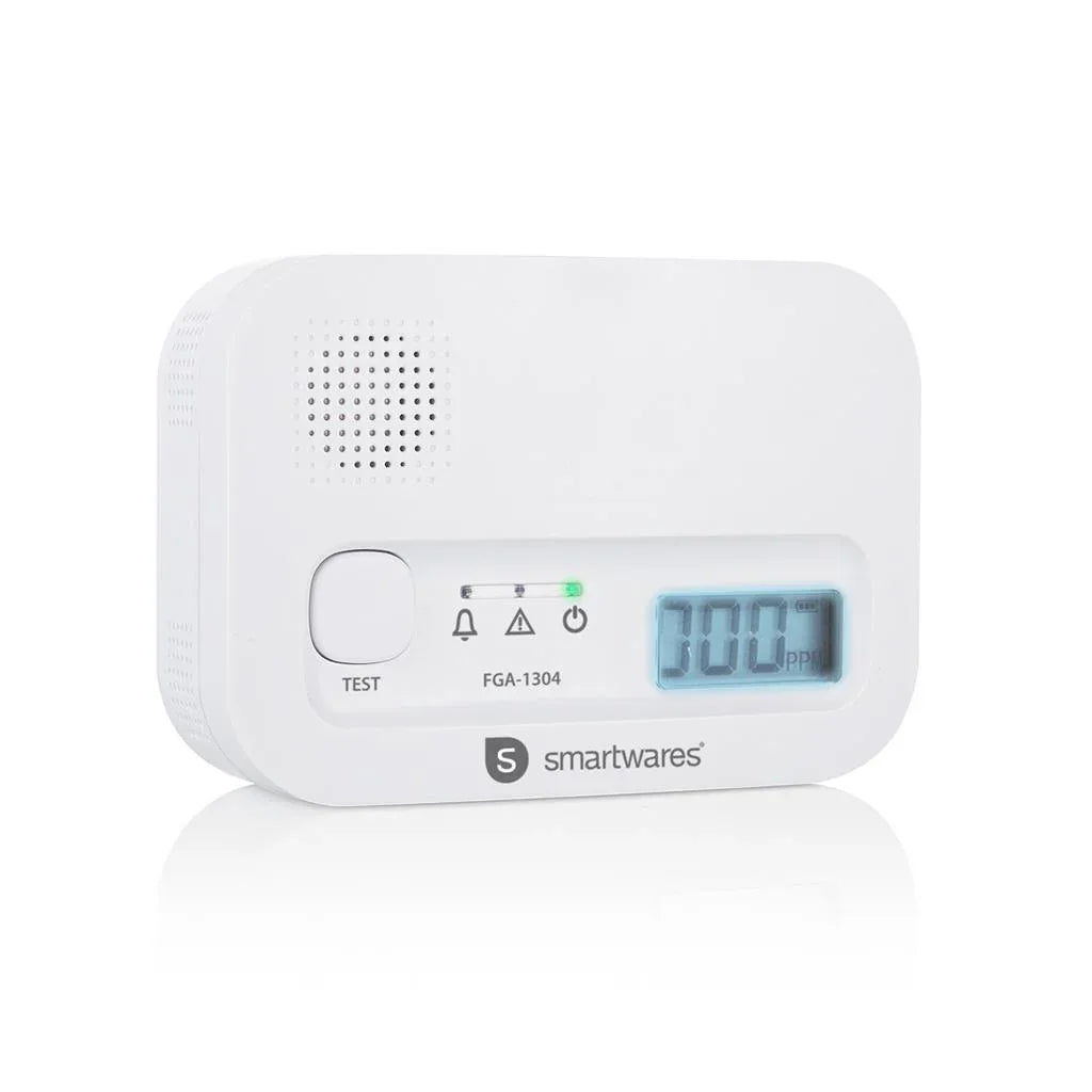 Smartwares FGA-13041 Carbon Monoxide Alarm Detector with 10-Year Sensor & Display - Gomix Brands Outlet
