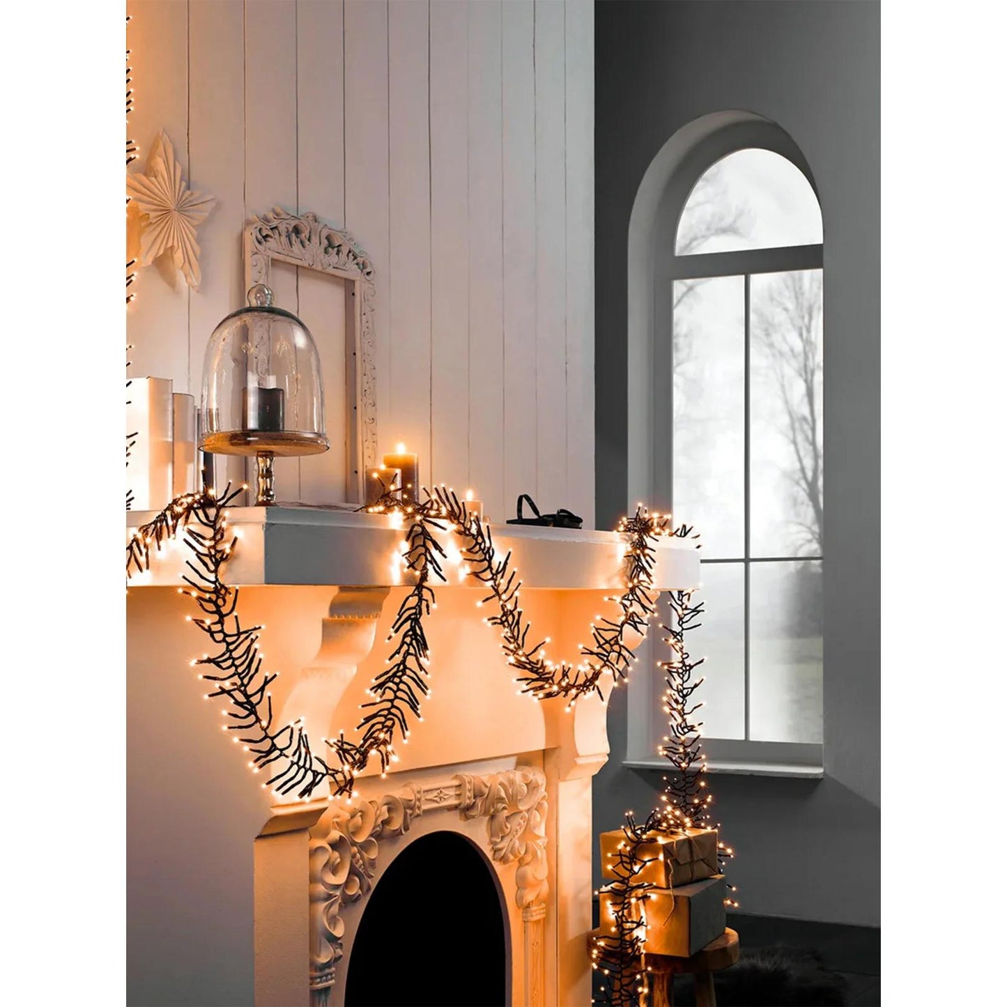 LIVARNO Home 1000 LED Warm White String Lights: 8 Modes, Timer