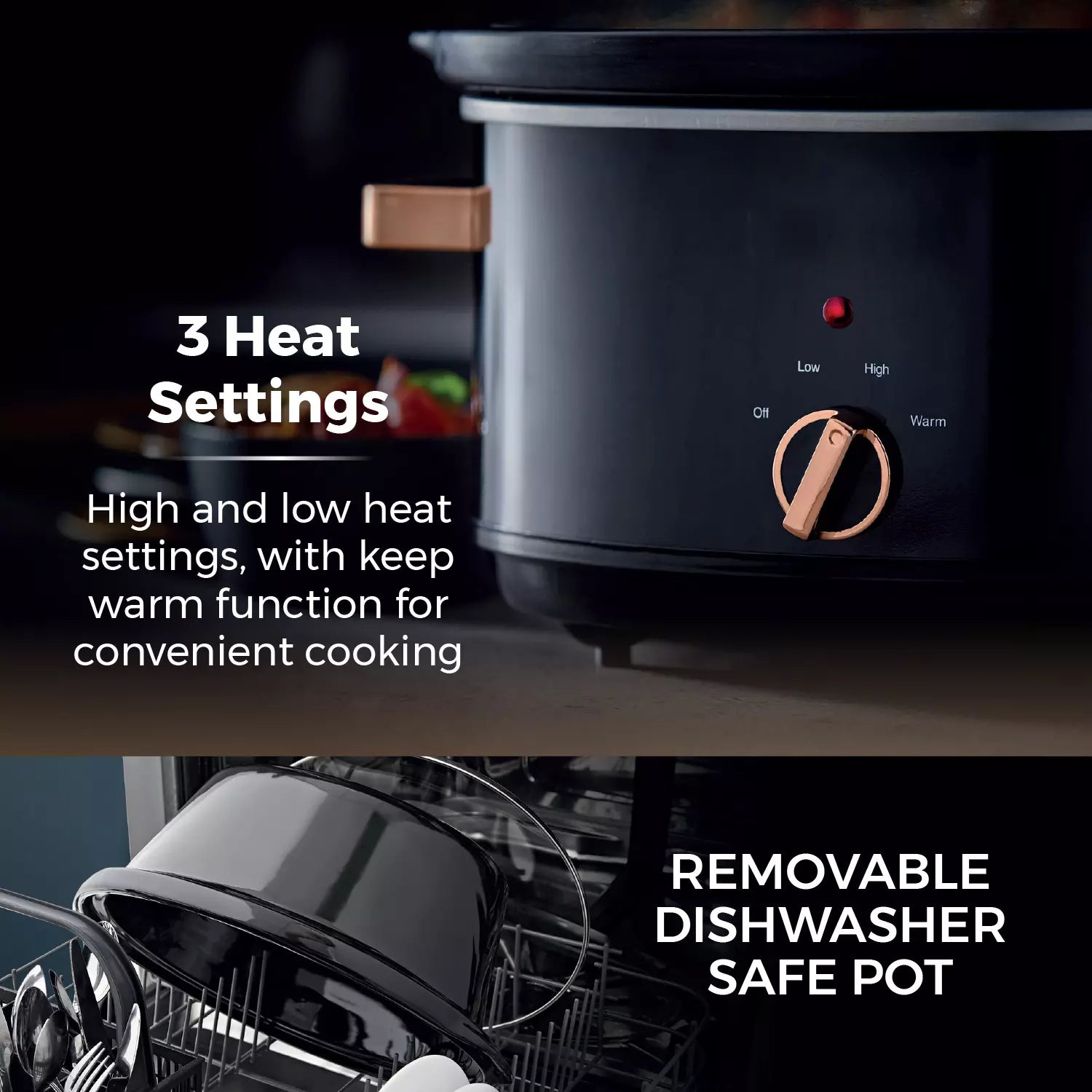 Tower Infinity Collection 6.5L Stainless Steel Slow Cooker Rose Gold T16019RG