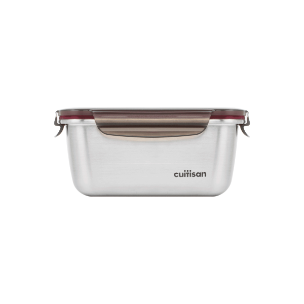 Cuitisan Flora Stainless Steel Airtight Food Container, Rectangle, 980ml, Microwave Safe