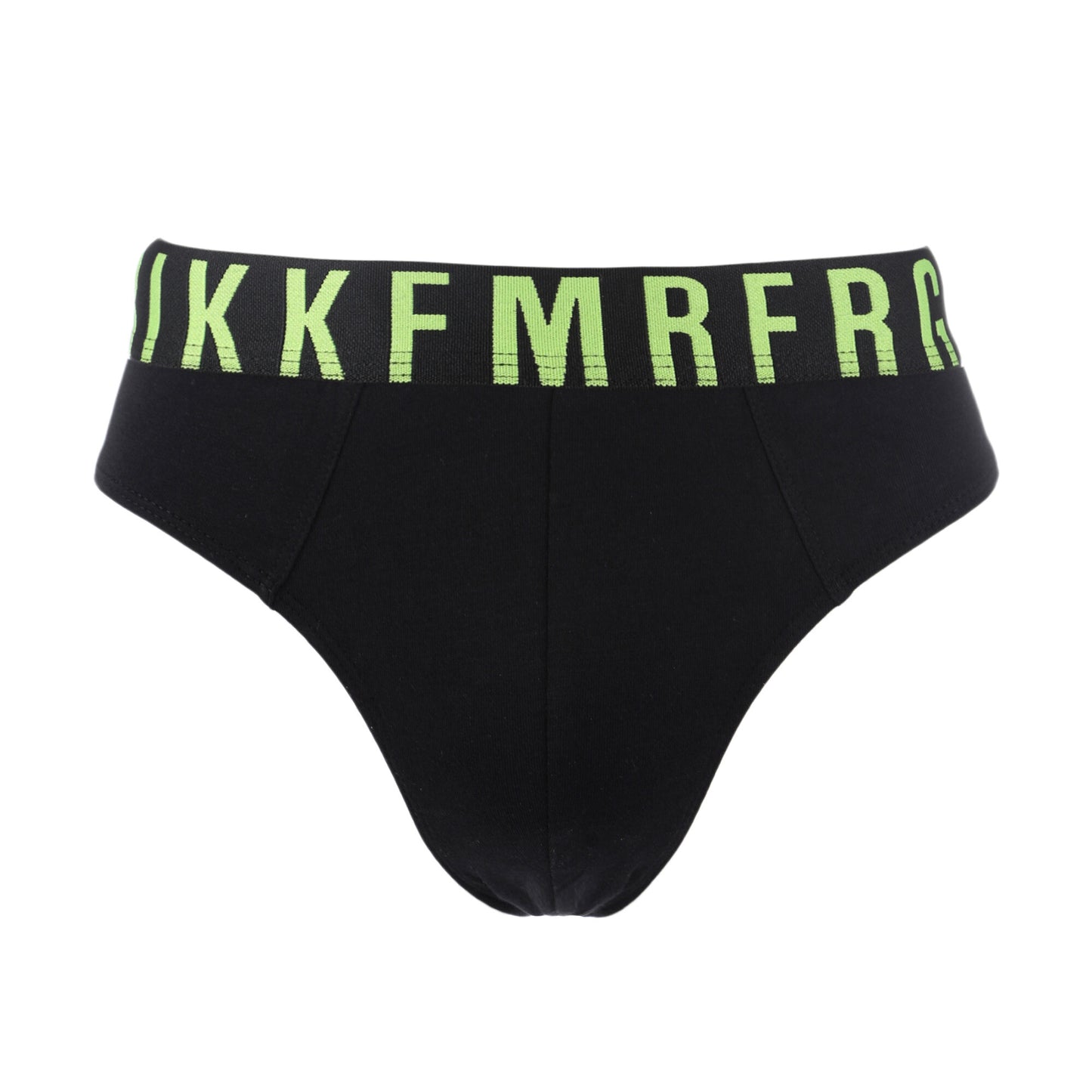 Men's Bikkembergs Black Briefs 3-Pack Underwear Set with Fluorescent Waistbands