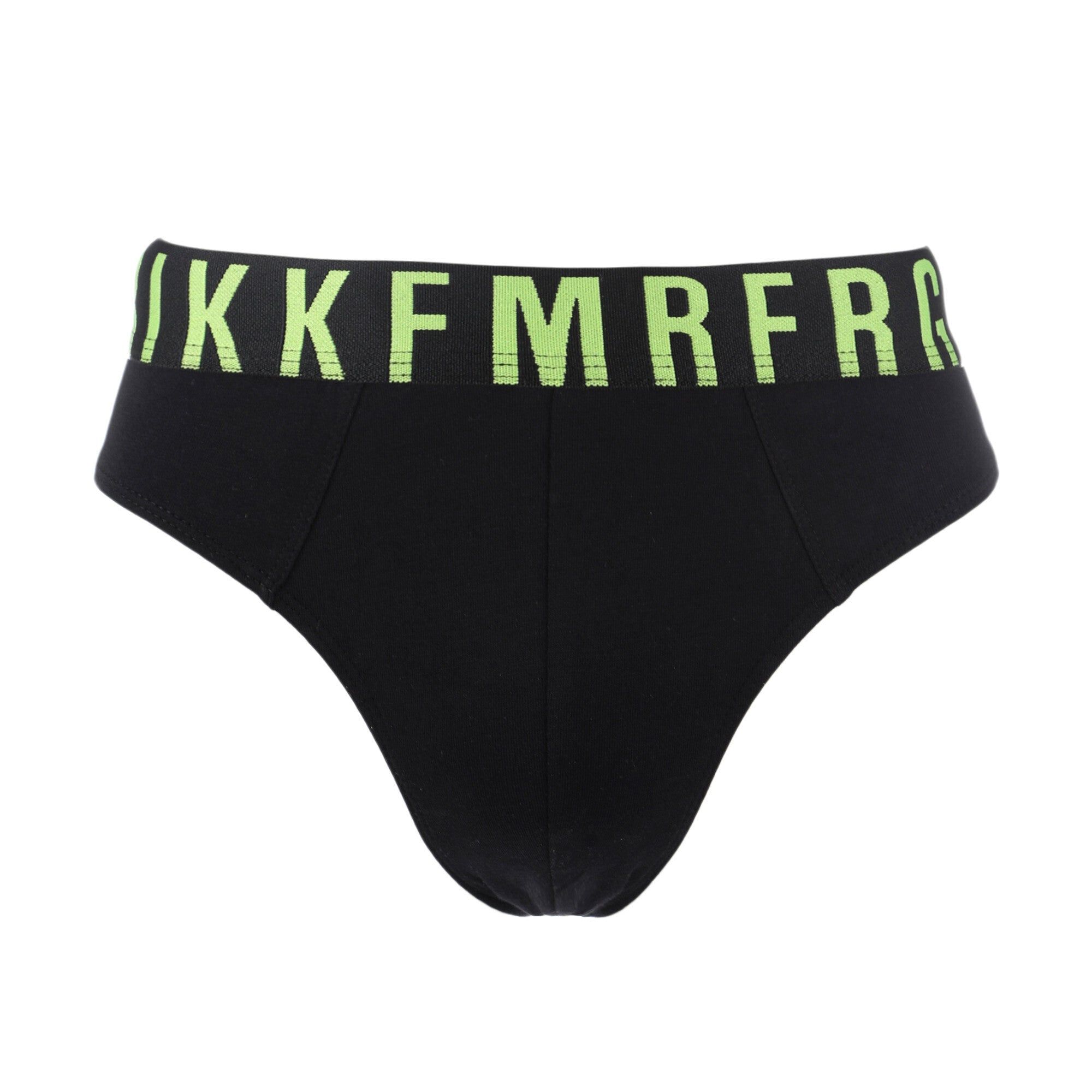 Men's Bikkembergs Black Briefs 3-Pack Underwear Set with Fluorescent Waistbands