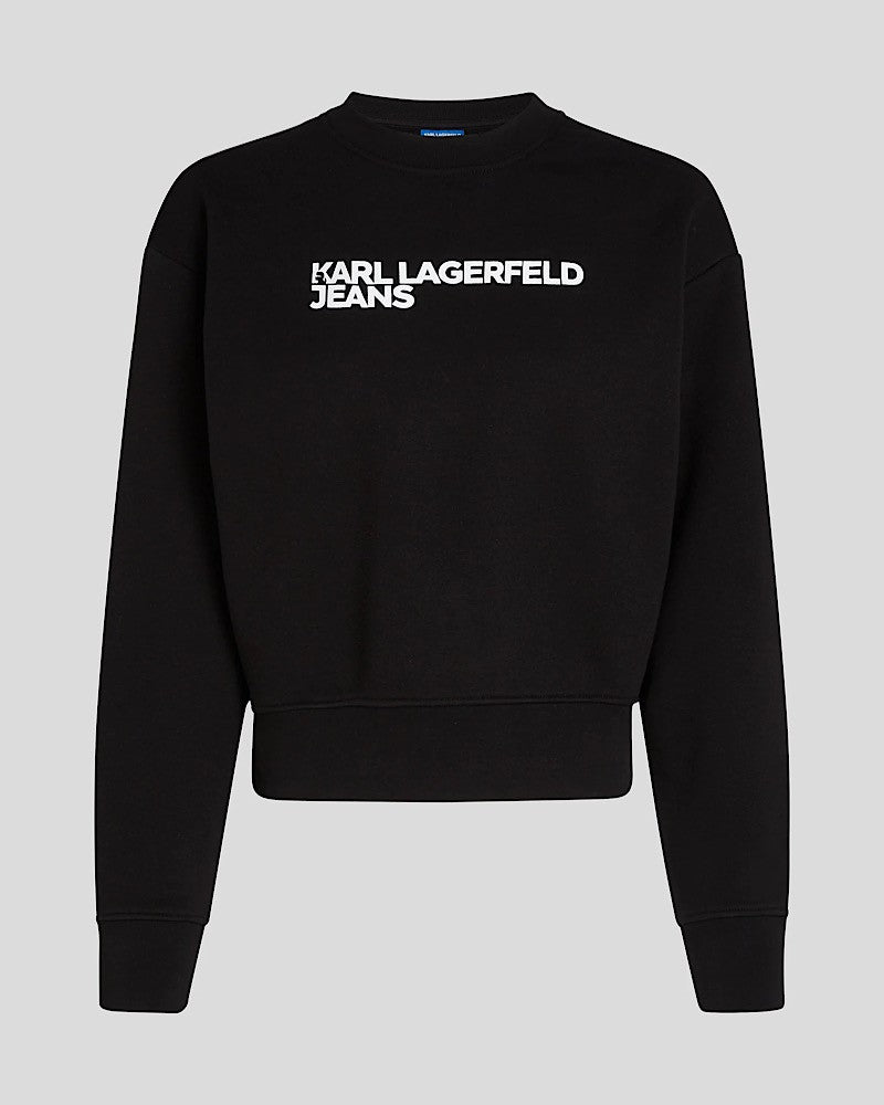 Karl Lagerfeld Jeans Women's Black Organic Cotton Hoodie Sweatshirt