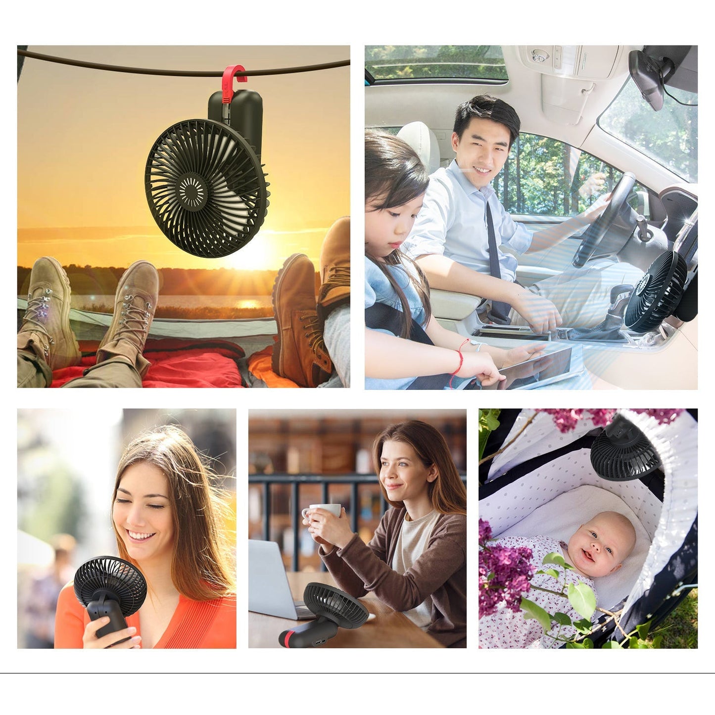 Kloudic Rechargeable Handheld Fan 10000mAh Battery Quiet Portable