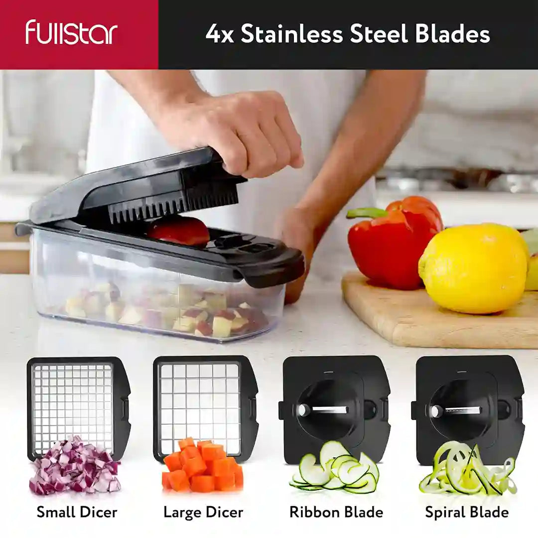 Fullstar 11-in-1 Stainless Steel Vegetable Chopper & Spiralizer