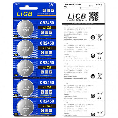 LiCB CR2450 3V Lithium Coin Cell Battery 10 Pack