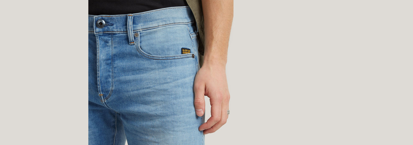 G-Star Men's 3301 Slim Fit Light Blue Stretch Denim Jeans Sustainable