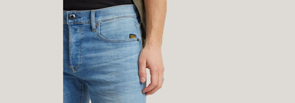 G-Star Men's 3301 Slim Fit Light Blue Stretch Denim Jeans Sustainable