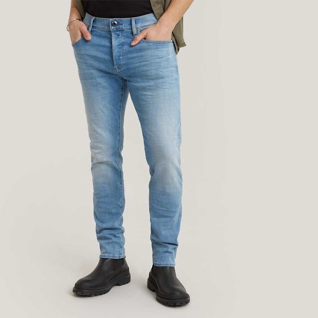 G-Star Men's 3301 Slim Fit Light Blue Stretch Denim Jeans Sustainable