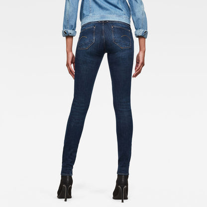 Women's G-Star Lynn Super Skinny Jeans - Dark Blue Stretch Denim