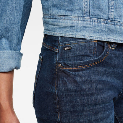 Women's G-Star Lynn Super Skinny Jeans - Dark Blue Stretch Denim