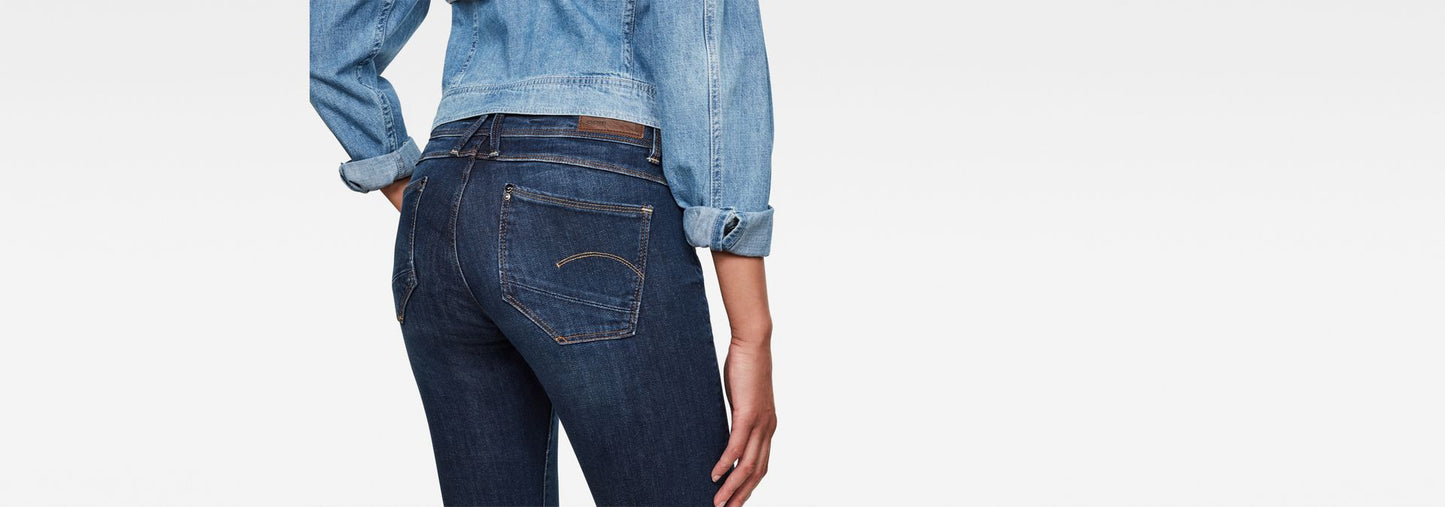 Women's G-Star Lynn Super Skinny Jeans - Dark Blue Stretch Denim