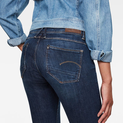Women's G-Star Lynn Super Skinny Jeans - Dark Blue Stretch Denim