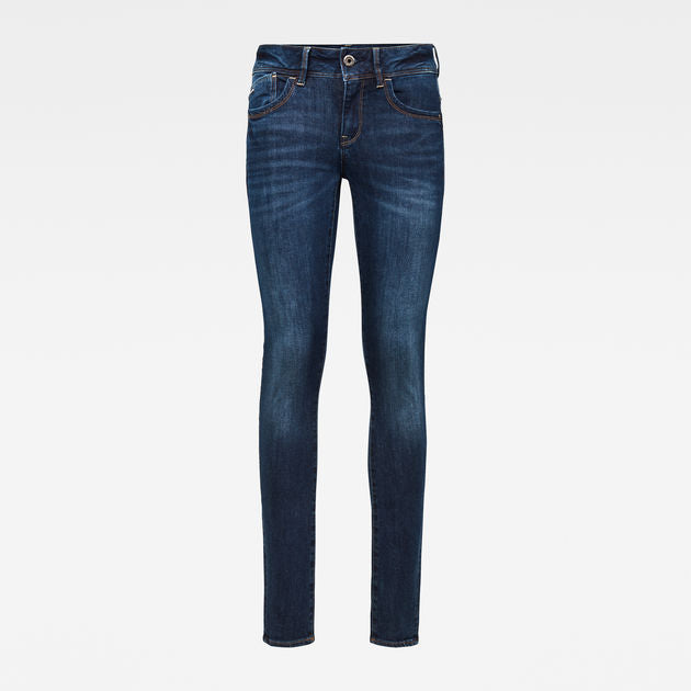 Women's G-Star Lynn Super Skinny Jeans - Dark Blue Stretch Denim
