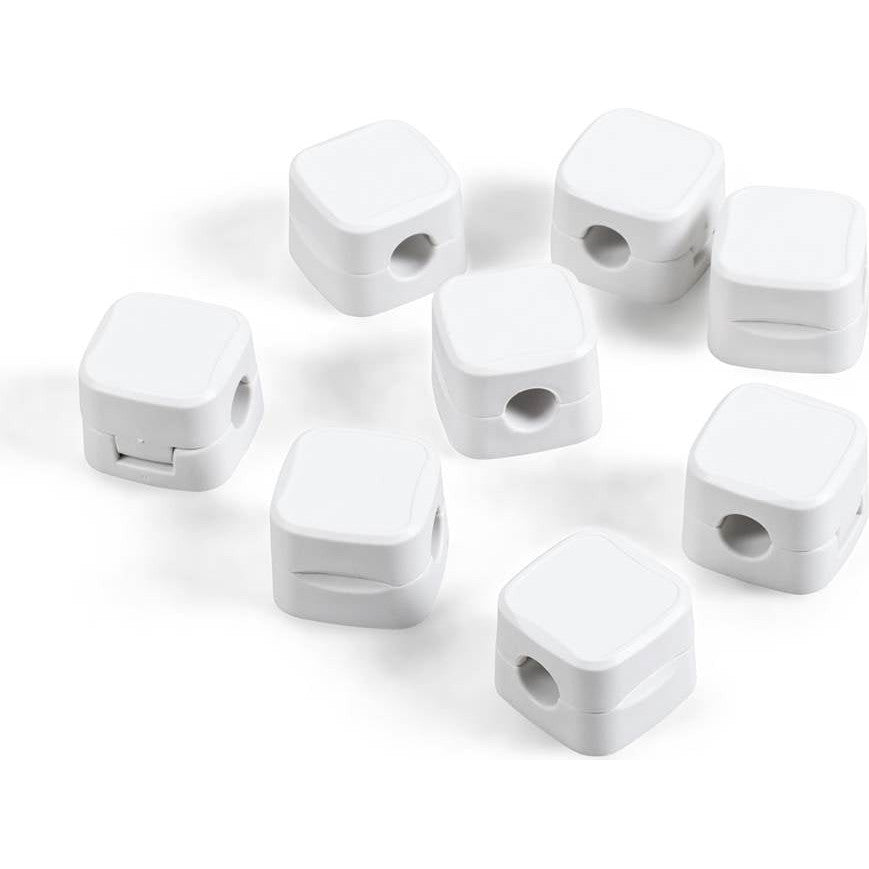 Grizzly Supply Magnetic Cable Holder 8-Pack White for Charging HDMI USB Cables