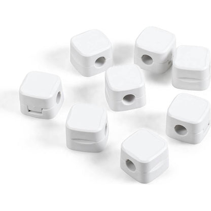 Grizzly Supply Magnetic Cable Holder 8-Pack White for Charging HDMI USB Cables