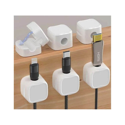 Grizzly Supply Magnetic Cable Holder 8-Pack White for Charging HDMI USB Cables