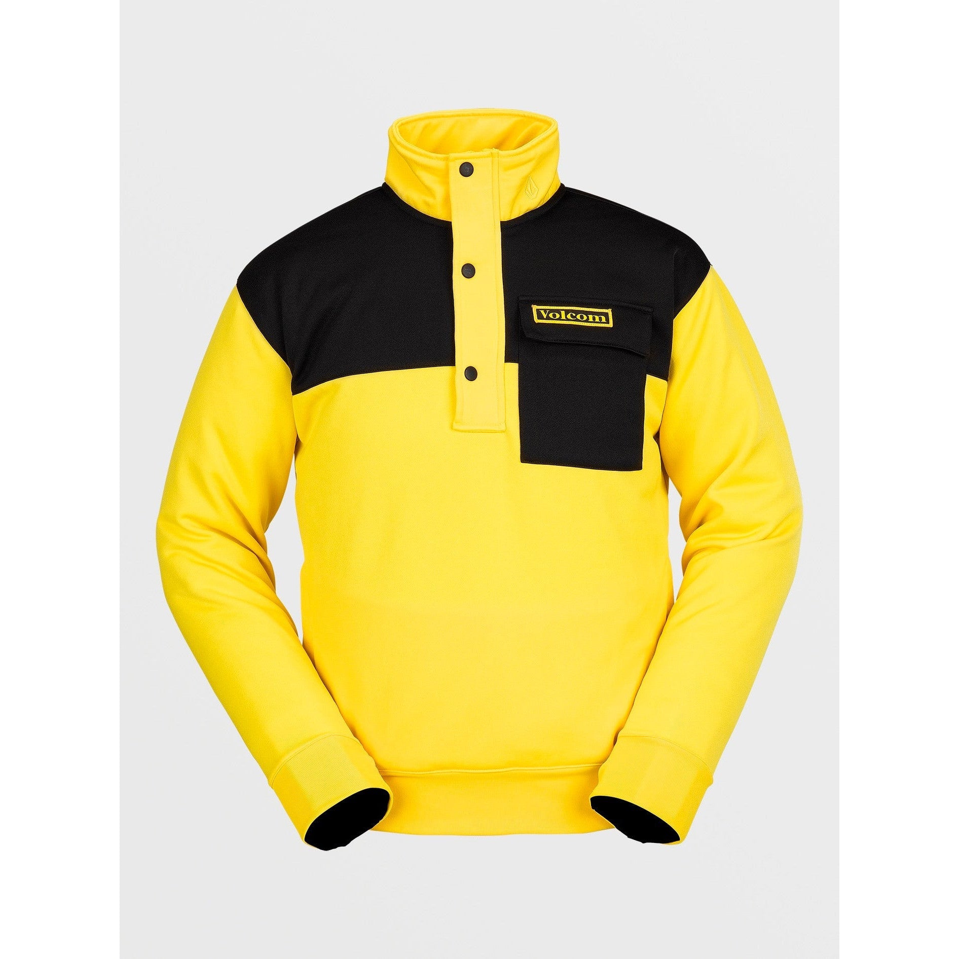 Volcom She 2 Bright Yellow Mock Neck 1/2 Zip Sweatshirt