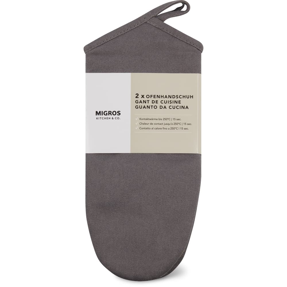 Migros Kitchen & Co. Premium Heat-Resistant Silicone Oven Mitts, Pair of Gloves