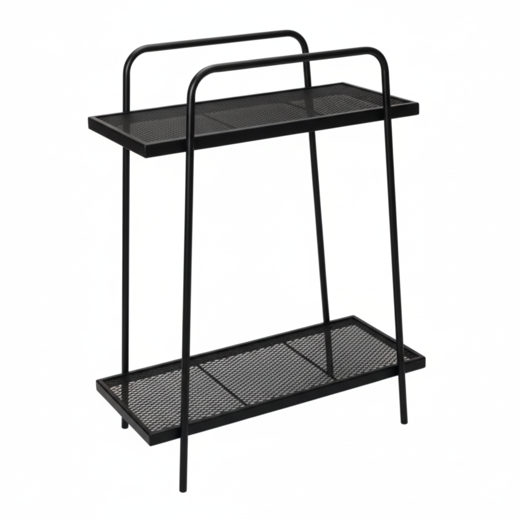 BELAVI White Steel Two-Tier Plant Stand for Indoor and Outdoor