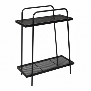BELAVI White Steel Two-Tier Plant Stand for Indoor and Outdoor