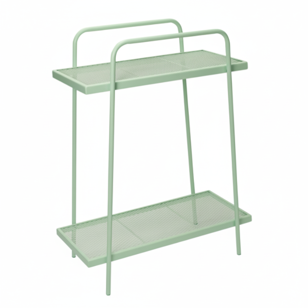 BELAVI White Steel Two-Tier Plant Stand for Indoor and Outdoor