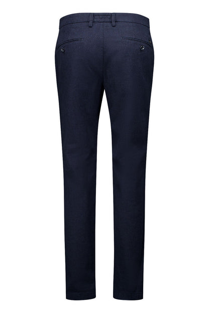 Gardeur Savage-2 Ewoolution Slim Fit Trousers Micro Texture Pattern Dark Navy