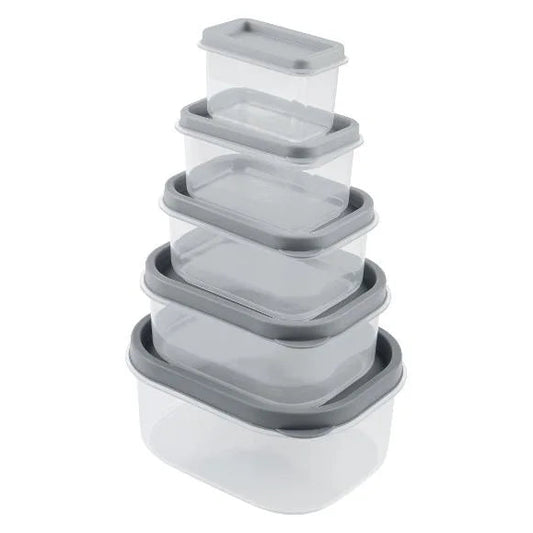 Livarno Home Stackable Food Can Set 5-Piece rectangular