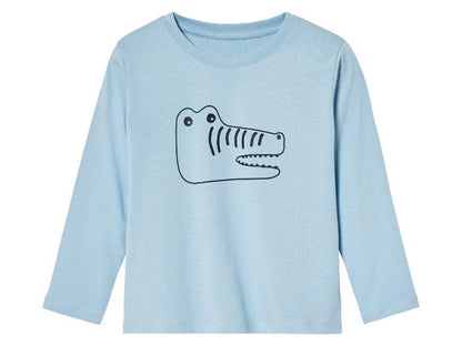 Lupilu 2 Pack Kids Long Sleeve Shirts Cotton Light Blue Yellow