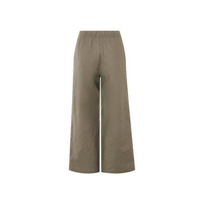 ESMARA Women's Linen Pants With Elastic Waist, Coral/Olive, Size 52