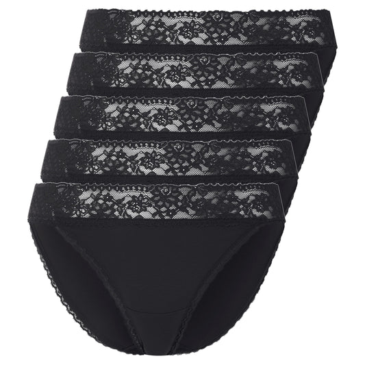 esmara Women's Lace Panties 5-Pack Black M (40/42) (13414797)
