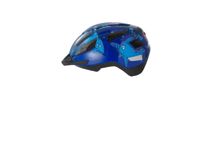 Crivit Kids' Lightweight Bike Helmet with LED Light, Insect Screen, Washable Lining