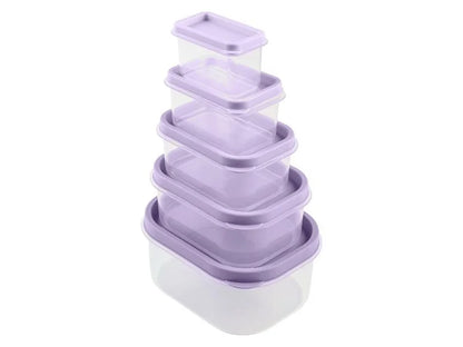 Livarno Home Stackable Food Can Set 5-Piece rectangular