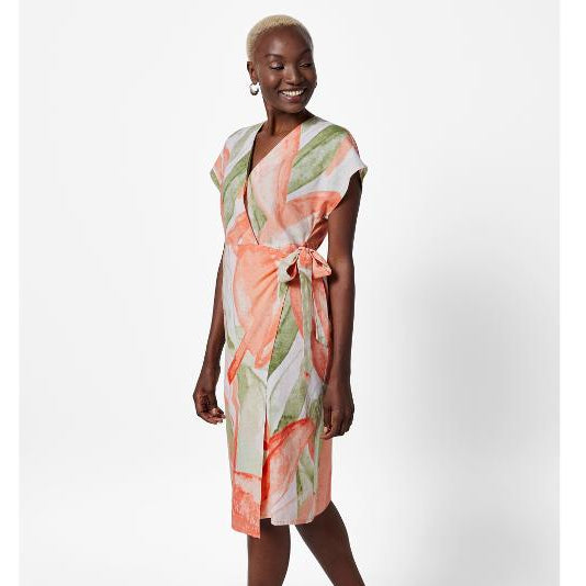 ESMARA Women's Linen Dress With Ample Cut And Short Sleeves