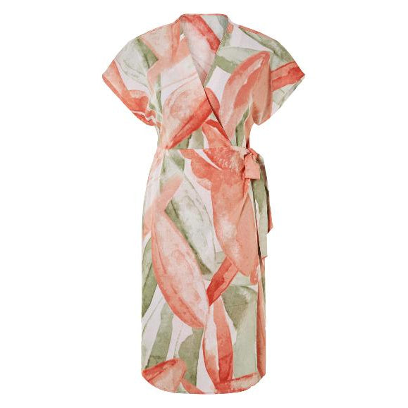ESMARA Women's Linen Dress With Ample Cut And Short Sleeves